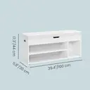Ochama x SONGMICS Entryway Storage Bench with Shelves, Padded Seat Shoe Organizer, Hidden Compartments, Bedroom Living Room, White image 2