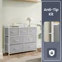 Ochama x SONGMICS Chest of Drawers, Dresser, Bedroom Furniture, Metal Frame, 7 Drawers, Modern, Dove Grey and Cloud White image 7