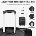 Kono 20 Inch Cabin Suitcase | Lightweight Hard Shell Luggage | TSA Lock | Dual Spinner Wheels | Small Hand Luggage for Travel & Business (Black,55x35x22cm) image 3