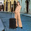 24 Inch Medium Check-in Luggage 66L, Lightweight Polypropylene Hard Shell Suitcase with TSA Lock (Black, 65cm) image 4