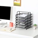 Senhoglb Porte-document A4 à 5 compartiments en métal - Noir image 4