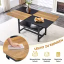 Table à manger rectangulaire style industriel 160x90x76 cm Table pour 4-6 personnes Marron/noir Étagère de rangement multifonctionnelle Pour salon/cuisine/salle à manger image 6
