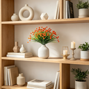 Yuejia 4P CS 13.39in/34cmArtificial Spring Grass, Camellia, Starry Sky, Simulated Home Decor, Simulated Flower Decoration(orange) image 5