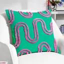 Heya Home Archie Cushion Square Turquoise/Purple 45x45cm image 0
