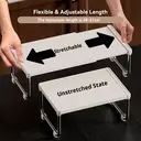 JORDAN&JUDY Teleskopisches Aufbewahrungsregal für Bad, Zuhause und Arbeitsplatte – Multifunktionaler Organizer, hohe Version 20*31,5*18,5 cm, 1 Stück image 3