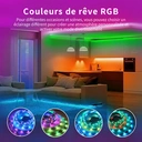Vivreal Ruban LED 5 m RGB intégré, intelligent, contrôle via application Bluetooth, changement de couleur DIY, synchronisation musicale, pour chambre, cuisine et décoration intérieure, Offre de Nouvel An, Cadeaux phares image 1
