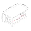 Galano Nova Coffee Table - Modern Distressed Oak Finish - Storage Cabinet for Entryway - Foyer - Living Room - Bedroom - Space Saving (White/Oak) image 2