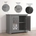 Galano Novara 2 Door Sideboard – Modern Storage Cabinet with Adjustable Shelves, Freestanding Console for Living Room, Hallway & Kitchen – Cool Grey image 7