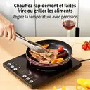 ochama Plaque à Induction 2000W Haute Puissance, Réchaud Électrique avec Panneau Tactile et Revêtement Durable, 10 Niveaux de Puissance et 6 Modes de Cuisson, Idéal pour Fondue et Cuisine Domestique, Sécurité Renforcée image 4