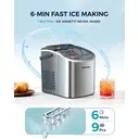 EUHOMY Countertop Ice Maker – Self-Cleaning Function – 9 Cubes in 6 Minutes – Portable Ice Cube Maker with Ice Scoop & Basket – For Home, Kitchen, Office, Bar image 1