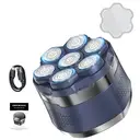 Komingdon [Electric Bald Clipper] Cordless 6D Men's Electric Bald Head Clipper with LED Display - 6 Floating Blades, Rechargeable, Perfect for Short Hair & Travel bule image 7