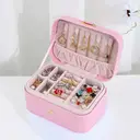 Boîte à Bijoux JORDAN&JUDY à Plusieurs Niveaux - Coffret pour Boucles d’Oreilles, Bagues et Colliers - 2 Couches Rose image 2