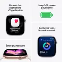 Apple Watch Series 11 GPS 46 mm, boîtier aluminium argent, bracelet sport brume violette, taille M/L image 4