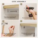 KAPANOU Floating Shelves for Wall， Natural Wood grain Shelf with Front and Back Coat Hooks and Extra Storage Compartments (White), New Year Sale , Top gift picks image 5