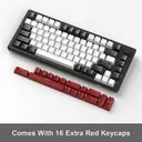 MageGee STAR75 75% Wired Mechanical Keyboard, QWERTY US layout, Compact Blue Backlit Wired Gaming Keyboards with Red Switches, EVA Foam, Knob Control, STAR75 Portable NKRO PC Gaming Keyboard - Black & White image 4
