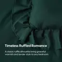 Meeallhome  Comforter Set  Vintage Ruffle Bed Set 135*200cm/50*75cm*1  dark green image 3
