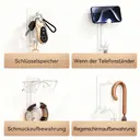 JORDAN&JUDY No-Drill Strong Adhesive Hooks, 4-Pack, Stainless Steel, Damage-Free, Over-Door Storage, White image 2