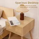 GRAVFORCE Bedside Table Set of 2 Modern Side End Table with Drawers Slim Bedside Tables for Bedroom Living Room Solid Wood Legs 1 Drawer image 6