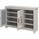 Galano Isadora 16-Pair Shoe Cabinet – Modern Shoe Storage Unit with 2 Doors & Adjustable Shelves – Freestanding Organiser for Entryway, Home or Office – Dusty Grey Oak image 0