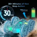 Tokky Remote Control Toy Car Fully Sealed Deep Waterproof Four-Wheel Drive 360° Rotation Colorful Lights USB Charging Amphibious QX014 image 3