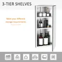 HOMCOM Stainless Steel Wall mounted Bathroom Corner Mirror Storage Cabinet Single Door 300mm (W) image 3