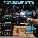 Clé à Chocs Sans Fil Seesii 700 Nm, 1/2" Moteur Brushless avec 2 Batteries 4000 mAh, Boîte 3 Vitesses avec Arrêt Rapide, Idéale pour Camions et Voitures (Changement de Pneus, Desserrage d’Écrous), 6 Douilles image 6