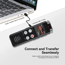 Rexsun 128GB Portable Digital Voice Recorder with LCD Screen, Intelligent Noise Reduction, ABS Aluminum Alloy in Gray, L357 image 4