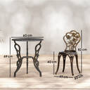 Outsunny 3 Pieces Outdoor Bistro Set, Vintage Patio Furniture Set with Round Table, Umbrella Hole and Chairs, for Garden, Balcony, Brown image 2