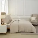 MEEALLHOME Parure de lit en flanelle lavée beige - 1 housse 140 x 200 cm et 1 taie 65 x 65 cm image 3