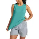 WILLIT Women's Workout Tank Tops Sleeveless Running Yoga Tops Quick Dry Active Shirts Gym Exercise Loose Fit Teal M image 2