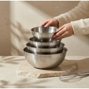 PURECOOK 304 Rolled Rim Japanese-Style Fruit Salad Bowl Collection | 4-Piece Natural Finish Salad Bowl Set image 1