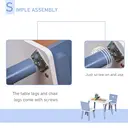 HOMCOM 3 Pcs Kids Table & Chairs Set w/ Wood Legs Safe Corners Cute Stars Seating Mini Furniture Home Playroom Bedroom Dining Room Blue image 6