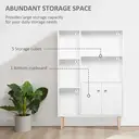 HOMCOM Sideboard Storage Cabinet Cupboard, Open Bookcase with 2 Doors 5 Compartments Wooden Modern Style for Living Room Bedroom Kitchen 80 x 23 x 123 cm, White image 3