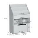 HOMCOM Kids Bookshelf with Storage Drawer, Children's Bookcase with Wheels, Toy Organiser for Bedroom, Playroom - Grey image 8