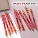 WRITECH Retractable Gel Ink Pens: 0.7mm Medium Point Red-Ink Color Pen for Journaling Smooth Writing Fine Tip Quick-dry Ink No Bleed Set 10ct image 1
