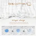 LeBonsoir Ensemble de 2 lavettes en mousseline (1 serviette de bain, 1 lavette pour le visage) - Lavettes pour bébé, carrés en coton 100 % biologique, grandes serviettes de change, absorbantes et respirantes, idéales pour nettoyer, essuyer et couvrir les nouveau-nés, motif à imprimé cartonné (25 x 50 cm x 1 pièce, 70 x 140 cm x 1 pièce) image 4