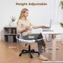 Vinsetto Armless Swivel Computer Desk Chair,  Ergonomic Office Chair with Mesh Bac Padded Seat, Adjustable Height and Rolling Wheels, Space Saving for Home Work Study, White image 4