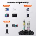 toocki USB C to Lightning Cable, Chubby 240W 4 in 1 Charging Cable 6.6FT, USB A/C to C/Lightning with Light for Valentines Day Gifts Fits iPhone 17 16 15 14 Pro Max/MacBook/iPad/Samsung S25/Switch/PS5 image 5