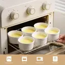 Dafuceramic Ramekins with Lids 12 oz White Creme Brulee Ramekins Ceramic Oven Safe Pudding Cups, Set of 6 Porcelain Custard for Baking Dishwasher and Microwave Safe image 4