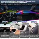 Dreamcolor Acrylic Interior Car LED Strip Light with Wireless APP, RGB 6 in 1 with 175 inches 600 LEDs Fiber Optic Car Ambient Lighting Kits, Sound Active Function LED Strip for Car Accessories image 5