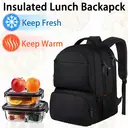 17Inch Insulated Cooler Lunch Backpack For Men With USB Charging Port， Water Resistant Laptop Backpack image 1