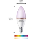 Philips Smart Light Bulb LED Candle Frosted Screw E14 Full Colour & Warm/Cool Spectrum 40W 2pcs image 2