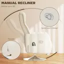 HOMCOM Massage Recliner Chair with Footstool, Upholstered Reclining Armchair with Adjustable Backrest and Steel Frame, Breathable Linen Fabric Swivel Chair for Living Room, Bedroom, Cream White image 5