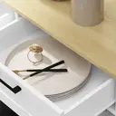 HOMCOM Sideboard with Tilt-out Trash Bin, Farmhouse Kitchen Sideboard with 2 Drawers, Adjustable Shelves, Door Racks and Wood-effect Top, Freestanding Storage Cabinet for Kitchen, Dining Room, White image 8