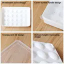 JORDAN&JUDY Egg Storage Box Household Transparent 24-Grid Egg Container Fresh-Keeping Rectangular Food Storage Box Dumpling Box 3-Pack image 3