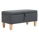 HOMCOM Ottoman Storage Padded Top Charcoal/Natural image 0