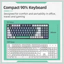 MACHENIKE K500-B94 Mechanische kabelgebundene Tastatur 90 %, QWERTY-US-Layout, braune Schalter, RGB, Grau image 5