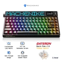 Machenike KT84-B84W clavier mécanique 75 % triple mode, disposition QWERTY US, Noir, interrupteur jaune Gateron Smart Screen image 1