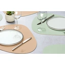 BJÖRN Set de table réversible incurvé - Lot de 6 - Cuir recyclé - Rose pâle et vert pâle image 3