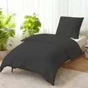 LeBonsoir Parure de lit brossée avec 1 housse de couette 135 x 200 cm et 1 taie d’oreiller 80 x 80 cm, avec fermeture éclair - Gris foncé image 2